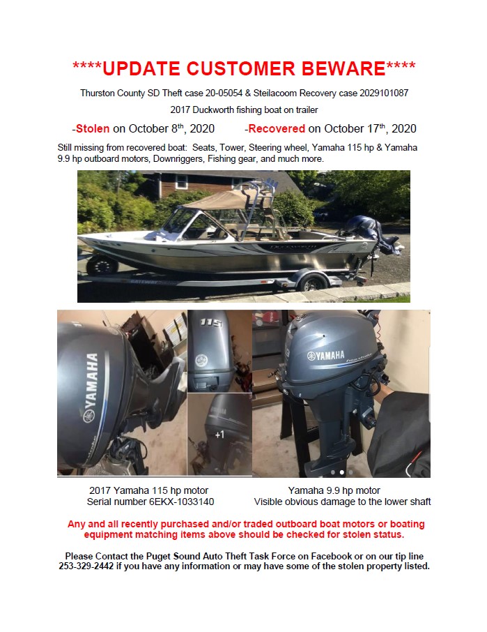 PugetSoundATTF's tweet photo. Buyer Beware!!! Attention Boat Owners & Buyers! #psatt #boattheft #motortheft #suzuki #yamaha #thurstoncounty #piercecounty #kingcounty https://t.co/ymmTsjuR8j
