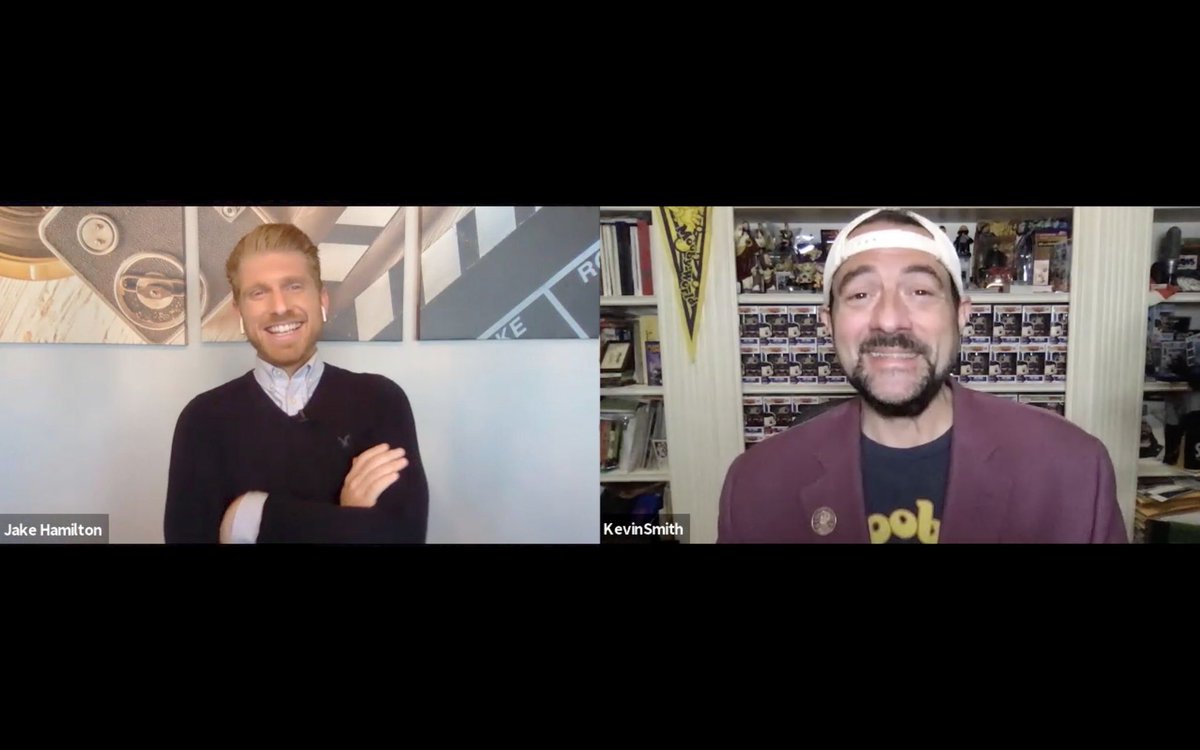 JakesTakes's tweet photo. Things that came out of my incredible chat with @ThatKevinSmith today:

1. Despite COVID restrictions, the MOOBY’S Chicago pop up will still be GREAT

2. He &amp; @JayMewes might come to my house for fast WiFi and to watch MANDALORIAN

3. He might let me play a reporter in MALLRATS 2 https://t.co/A6r3e4h7FV