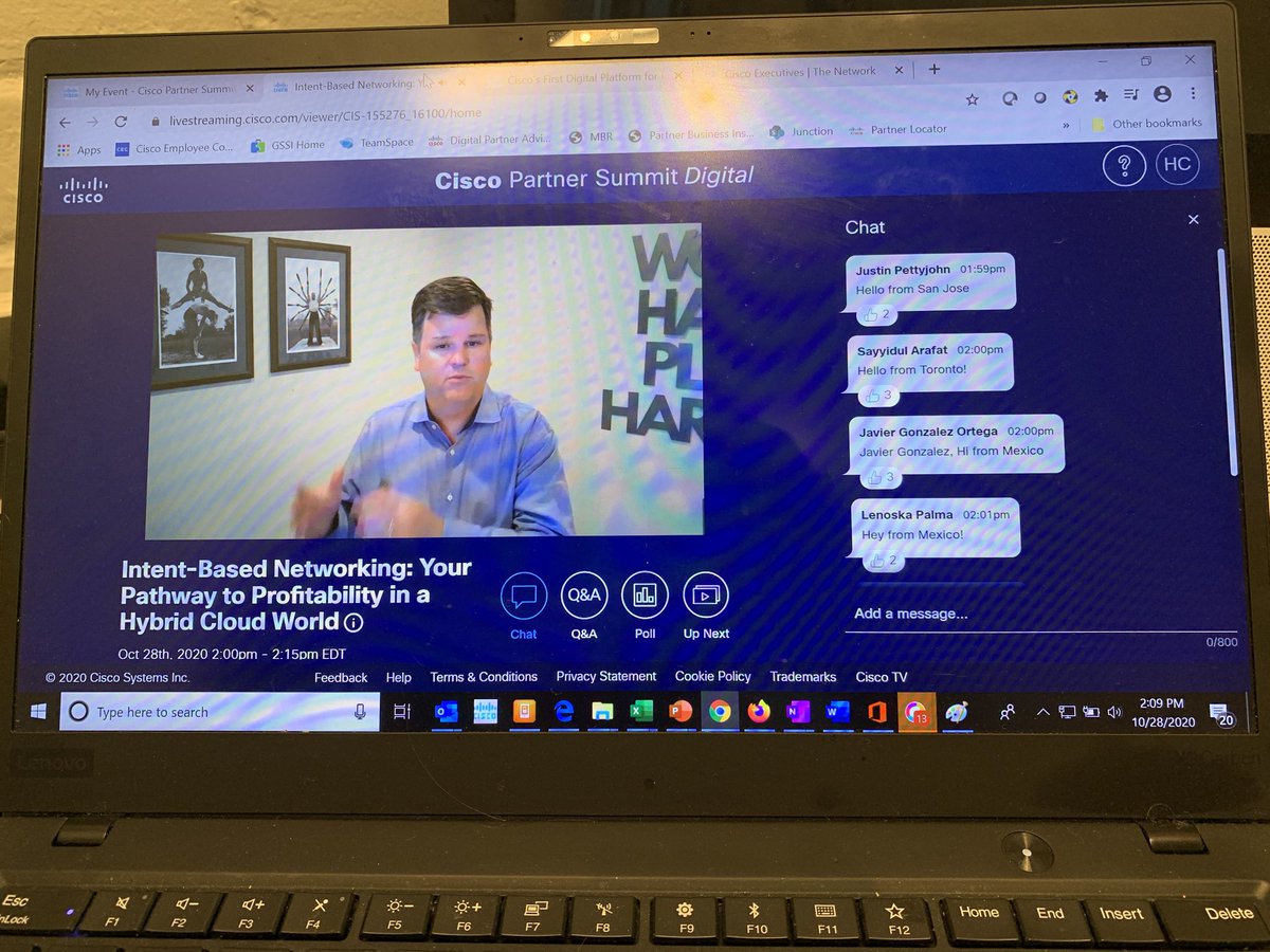 _Heath_Collins's tweet photo. Scott Harrell talking about how Cisco SD-WAN integration into Microsoft Azure makes O365 perform better!  #CiscoPS20 #Microsoft365 #MicrosoftAzure #Cloud https://t.co/9YQa7G2KXL
