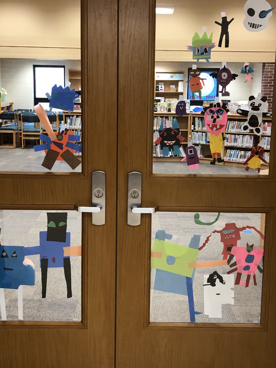 RushtonLibrary's tweet photo. 2nd graders working hard on their contributions to our “Friendly Monster Gallery”. https://t.co/26hegADpuN