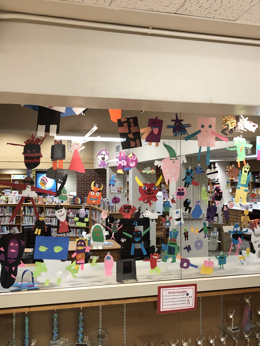 RushtonLibrary's tweet photo. 2nd graders working hard on their contributions to our “Friendly Monster Gallery”. https://t.co/26hegADpuN