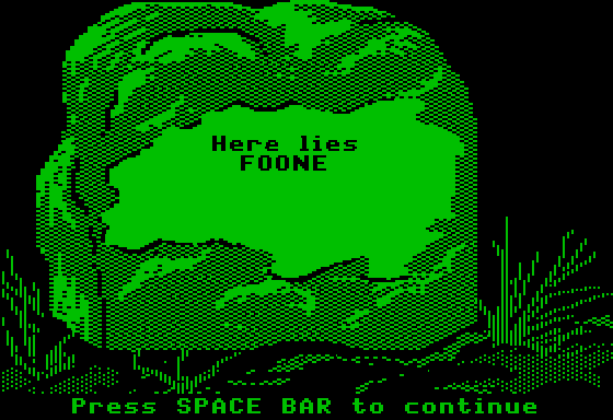 When you actually lose the game, it takes you to the tombstone screen. Then you can enter an epitaph if you want