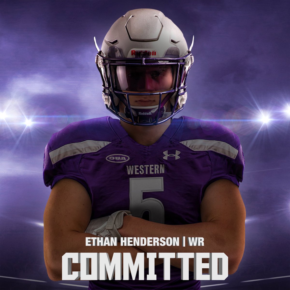 I want to thank my family, friends and coaches who have helped me get to this part of my life! With that being said, I am extremely excited to announce my 100% commitment to <a href="/westernuFB/">Western Mustangs Football</a> 🟣!! Thank you to <a href="/Coach_Gates/">Gaetan Richard</a> and everyone at <a href="/westernuFB/">Western Mustangs Football</a> for giving me the opportunity!