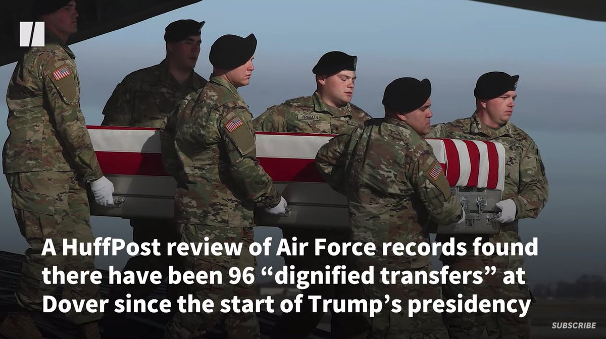 Video "...while the people have borne the cost"Trump's own public words about those who serve in the military: @realDonaldTrump attended just 5 of 96 "dignified transfers" at Dover during his presidency 