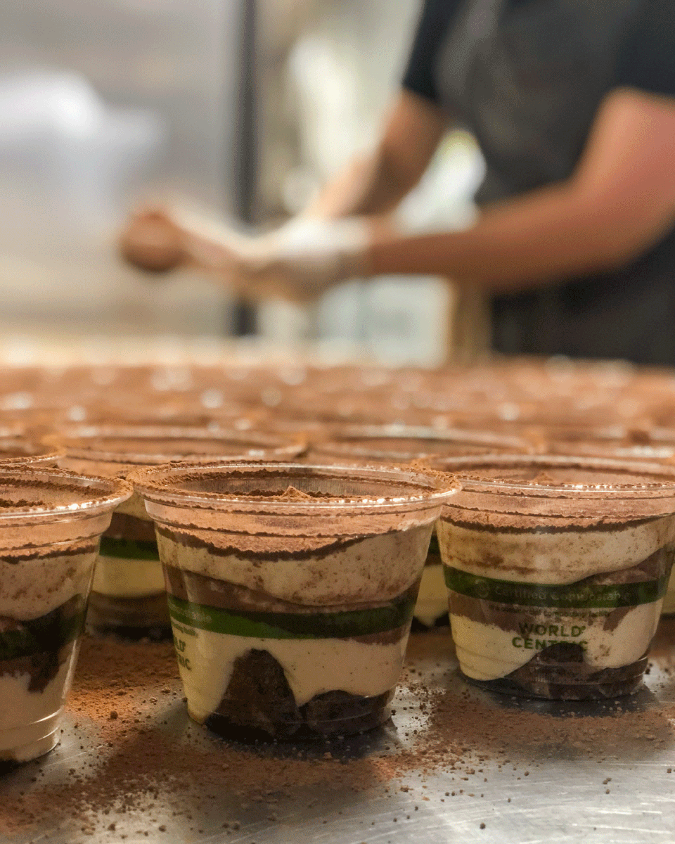 A little midweek pick me up - #tiramisù. Hand-built layers of espresso-soaked ladyfingers and rich mascarpone cream, topped with cocoa. A #coffeelovers dream #dessert.⁠ It's give back Wednesday - 15% off all orders of $50 or more! Use code Wednesday at toasttab.com/camomiosteria