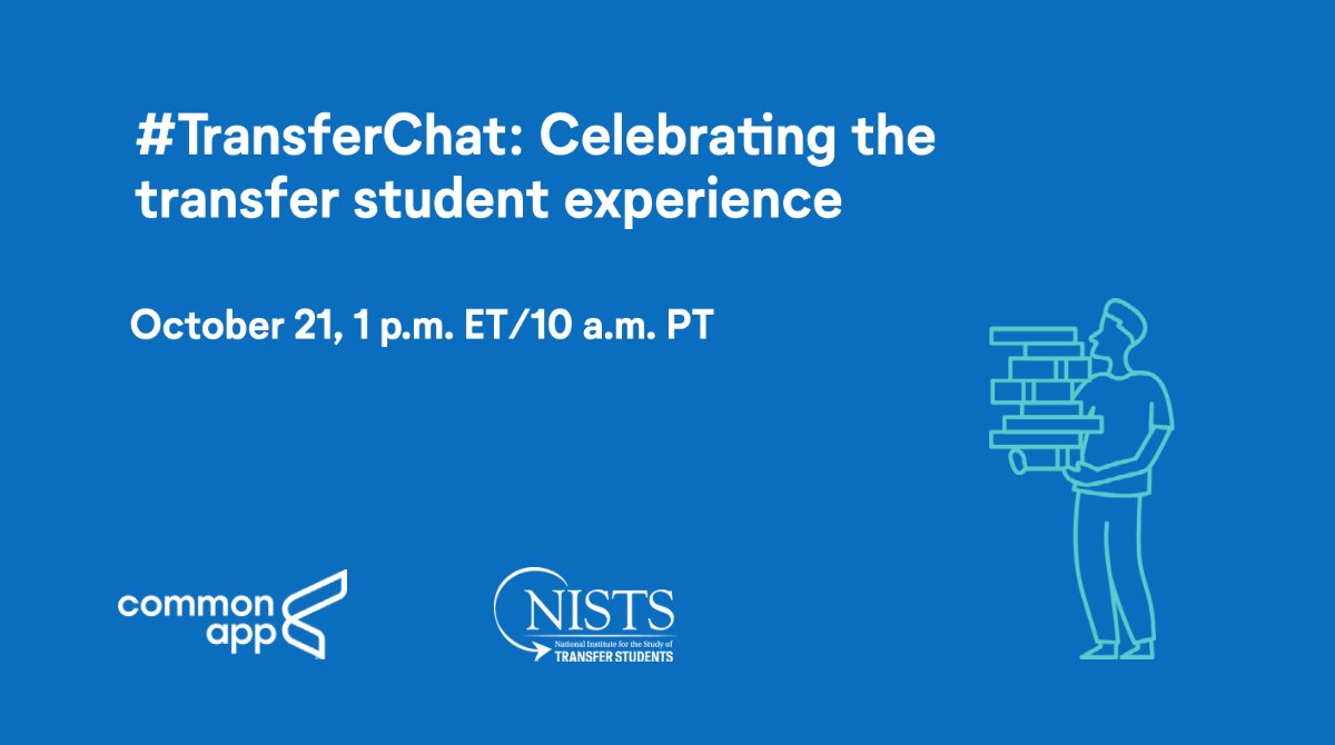 CommonApp's tweet photo. ICYMI: Last week we co-hosted #TransferChat, an amazing dialogue about the #transferstudent experience, with our friends at NISTS (@transfertweet). Don't miss these incredible highlights from our conversation. https://t.co/hpPru1csXf https://t.co/Kt41JkcFde