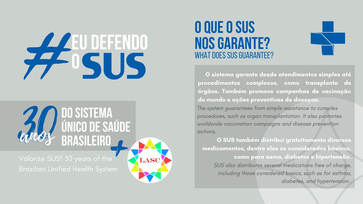 Braincoms's tweet photo. Porque defender o SUS: a thread.
Why you should stand for SUS: a thread.

🇧🇷 Em 2020 o Sistema Único de Saúde brasileiro completa 30 anos! Celebramos suas 3 décadas com um pouco da sua história e importância.
Valorize e defenda o SUS! 

#DefendamOSUS #MedTwitter https://t.co/dbVEVgDEQN