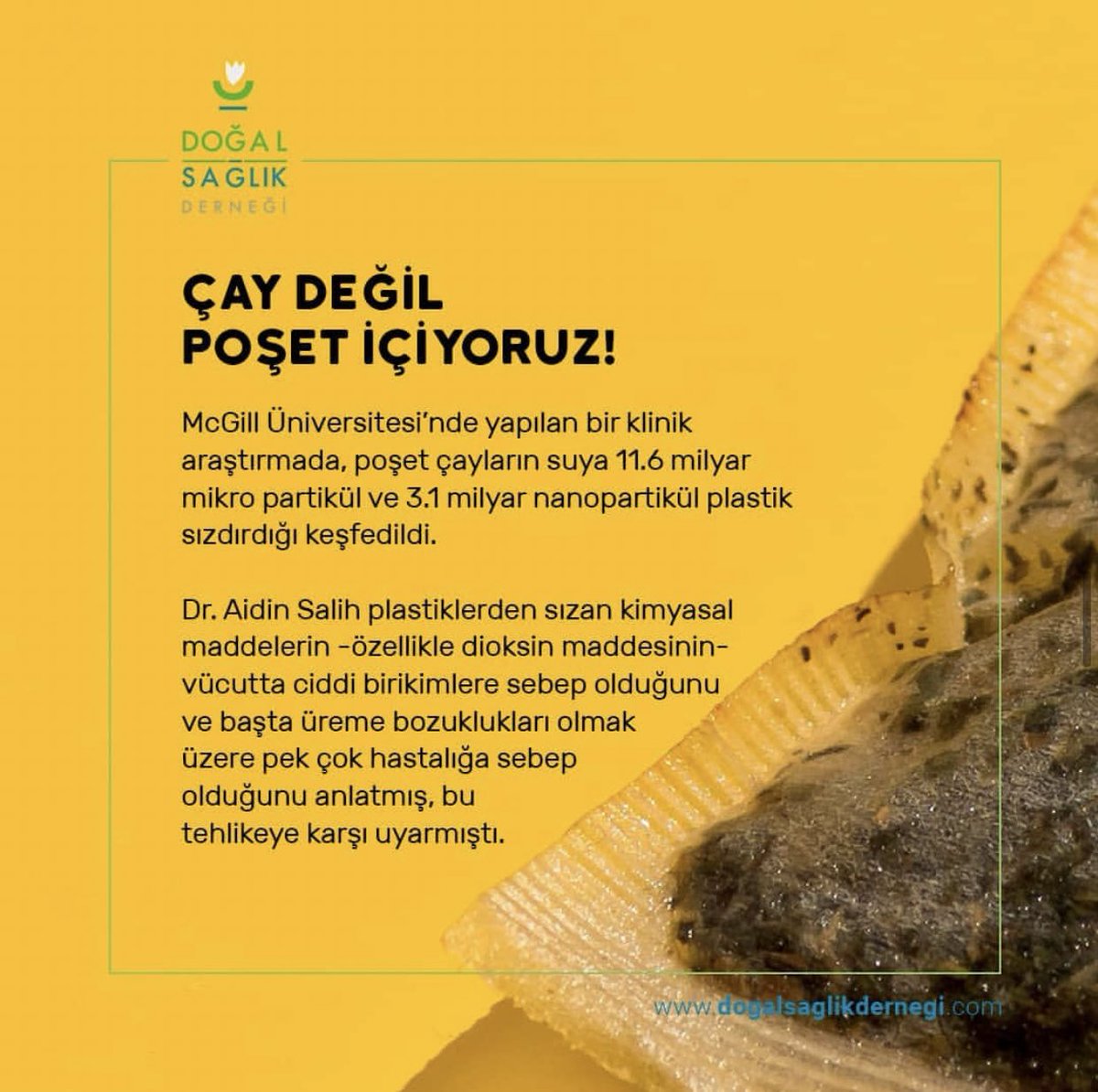 Çay Değil Poşet İçiyoruz! 

#poşetçay #tekkullanımlıkplastikler #plastiğehayır