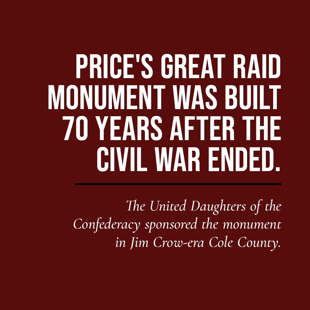 invisiblehate_'s tweet photo. Another one down! Price's Great Raid Monument was removed on Oct 20 with overwhelming support from the Jefferson City, MO City Council in an 8-2 vote. Let's continue to contact our local reps and demand the removal of these hateful symbols at https://t.co/XkIO3S4oYf. https://t.co/cvWCAV2DOJ