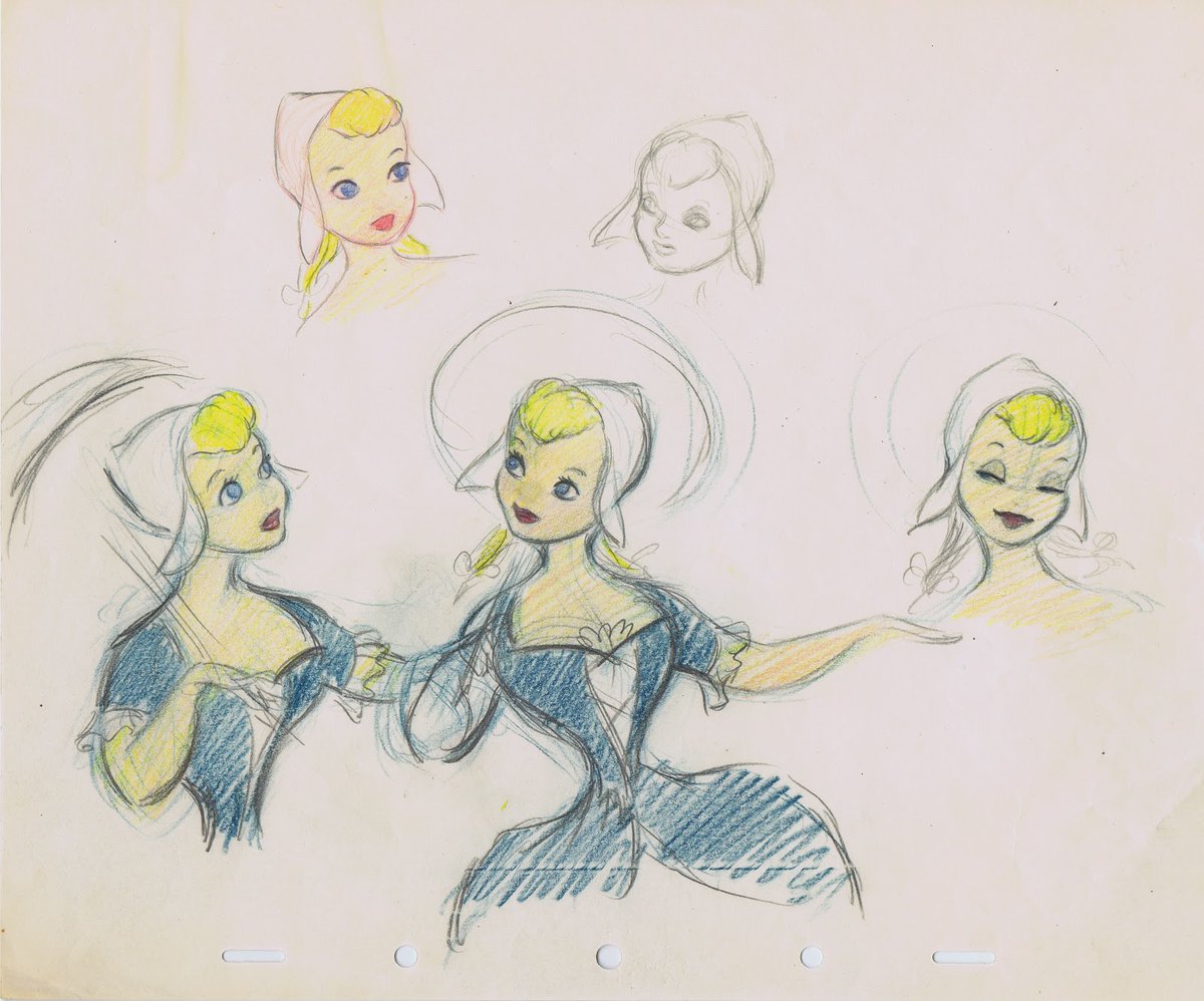 Bing's narration is identical to Washington Irving's description of that little coquette Katrina: "a blooming lass…plump as a partridge…ripe, melting and rosy-cheeked”. Here are some design sketches by Frank Thomas (via Andreas Deja).