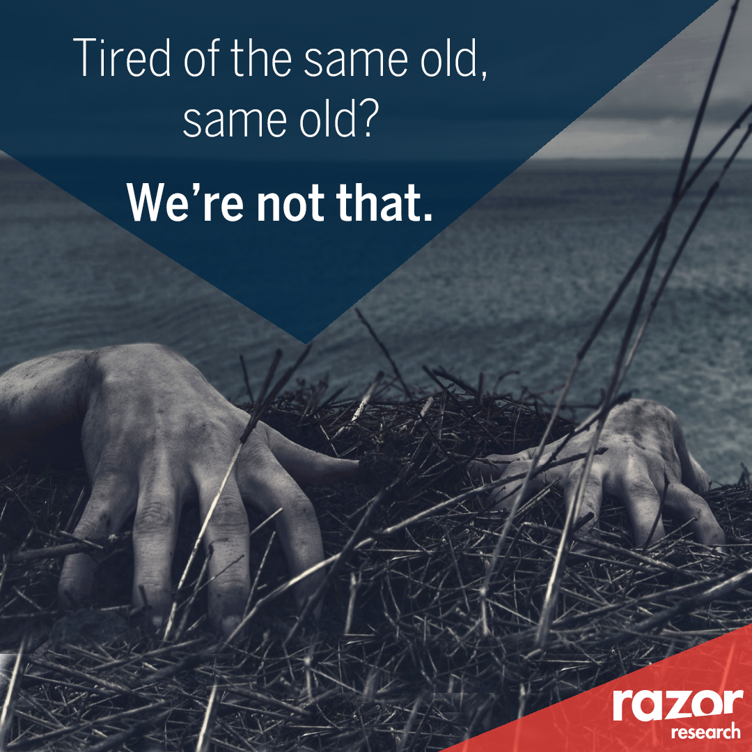 RazorResearch's tweet image. Sharper thinking. info@razorresearch.co.uk

#marketresearch #MRX #SharperThinking #RazorResearch