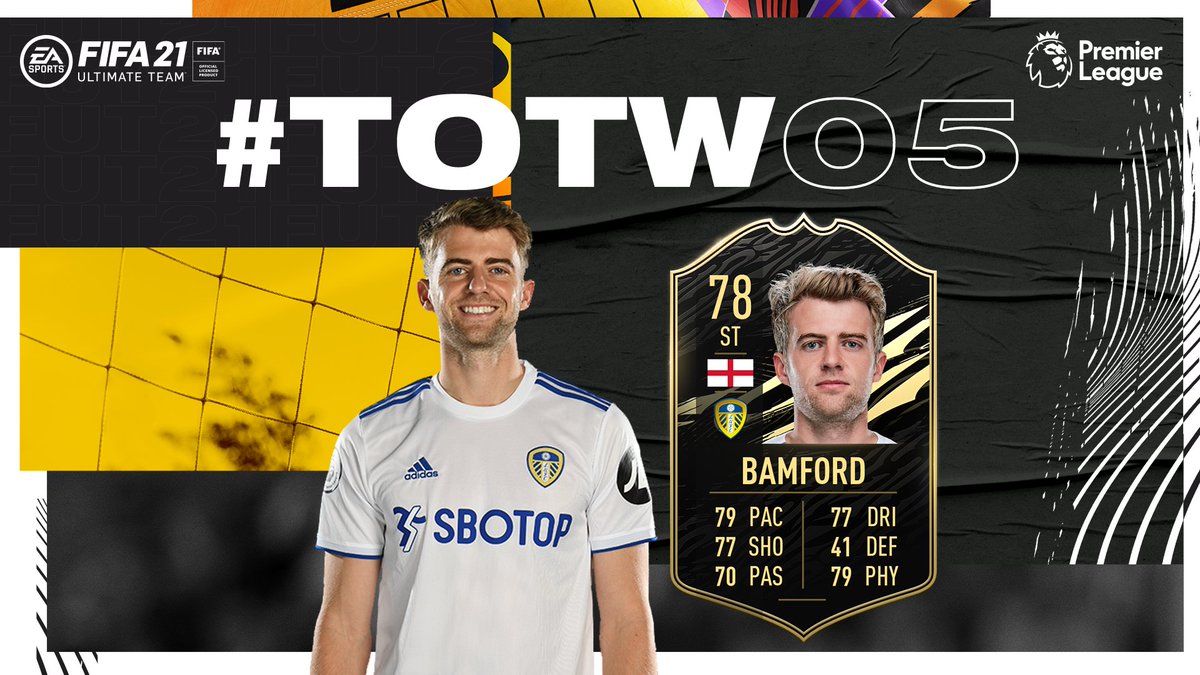 LUFC's tweet photo. 🤩 @Patrick_Bamford is in the @EASPORTSFIFA Team of the Week! https://t.co/RDvk1YIhyE