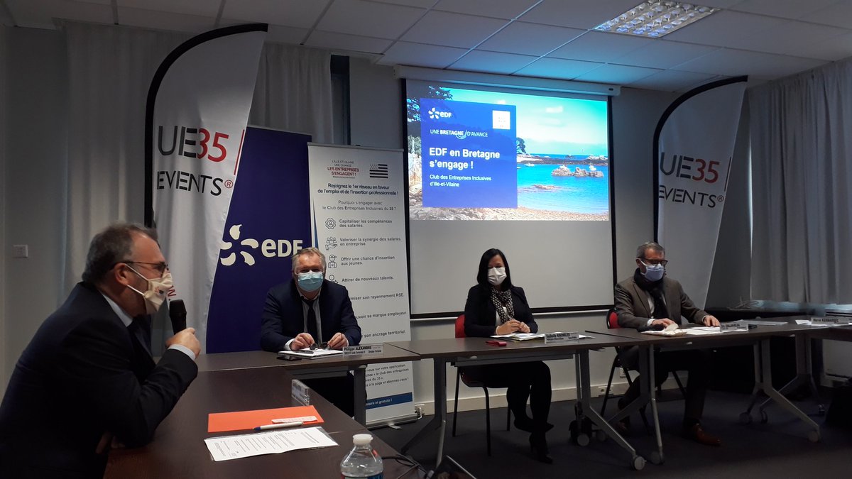 EDF_Bretagne's tweet photo. "Là pour accompagner la dynamique locale sur l'#insertionprofessionelle : #solidarité, respect et responsabilité sont notre ADN" JP. Berton, Délégué Régional EDF en #Bretagne https://t.co/ZcG8xurT5g