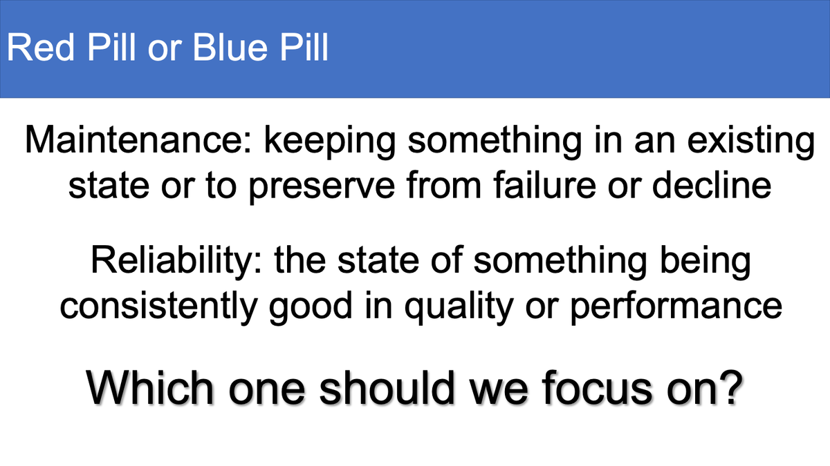 I'm about to go on a  evangelical binge of reliability vs maintenance. 

First up...