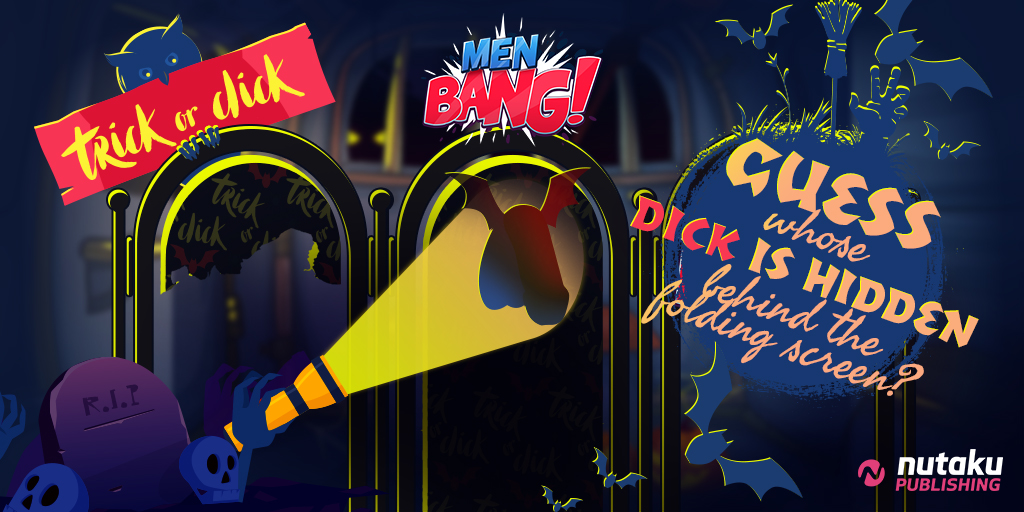 MenBangOff's tweet photo. Trick or D*ck! 🎃 This #Halloween our boys have decided to give you a tasty contest. 🍭 Guess whose guy's dong 🍆 is hidden in the picture and you can win 500 💎 diamonds! 🤤 You can find the rules here: https://t.co/Gwu7dQ8YYJ
#NutakuHalloween #HappyHalloween #HalloweenAtHome https://t.co/P1vb4R3Su7