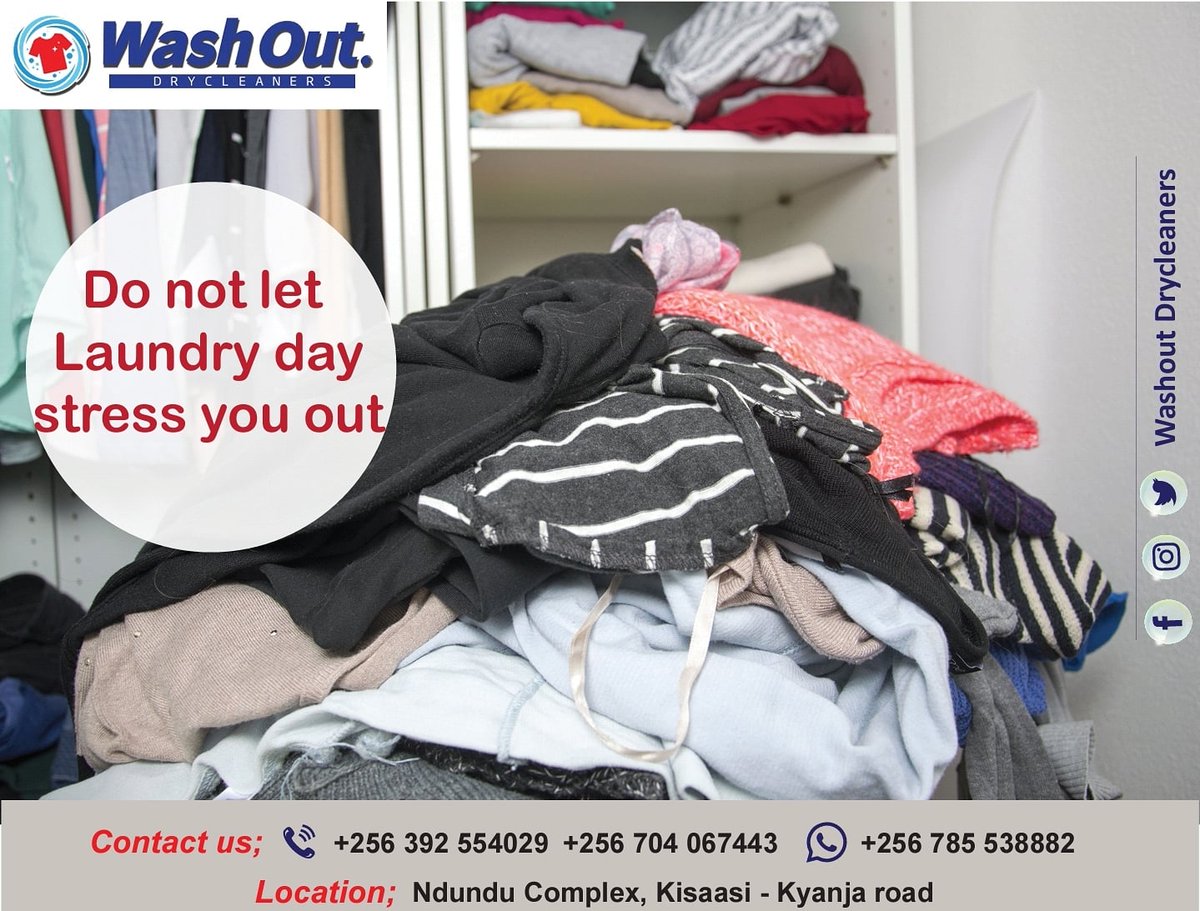 WashOutDryclean's tweet photo. Laundry day does not have to stress you out by wondering how long you shall take to wash your clothes, what time you shall start.
Let us life that burden from you.
Contact us and we shall pick and deliver the laundry.

#tapcleandeliver #washoutdrycleaners #drycleaning #drycleaner https://t.co/li5Y39ConK