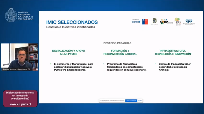 CIIPUCV's tweet photo. La tercera charla es presentada por Joaquín Vergara, Secretario Ejecutivo Gobernanza Ecosistema I&amp;E: "Valparaíso Región de Emprendedores e Innovadores". https://t.co/nt8zFL5M0O