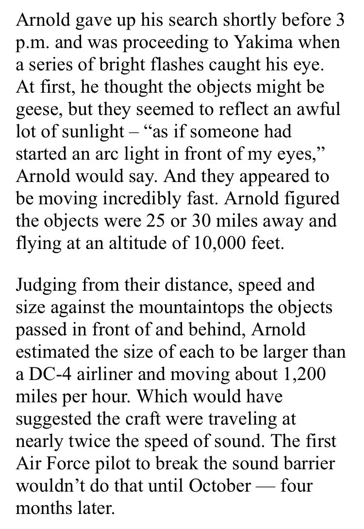 I think it’s a good time to note a few incidents that occurred at this time as well. In June of 1947 was the famous sighting by Kenneth Arnold of craft flying at incredible speeds that seemed to “skip like saucers across the sky” near Mt. Rainer  https://en.m.wikipedia.org/wiki/Kenneth_Arnold_UFO_sighting