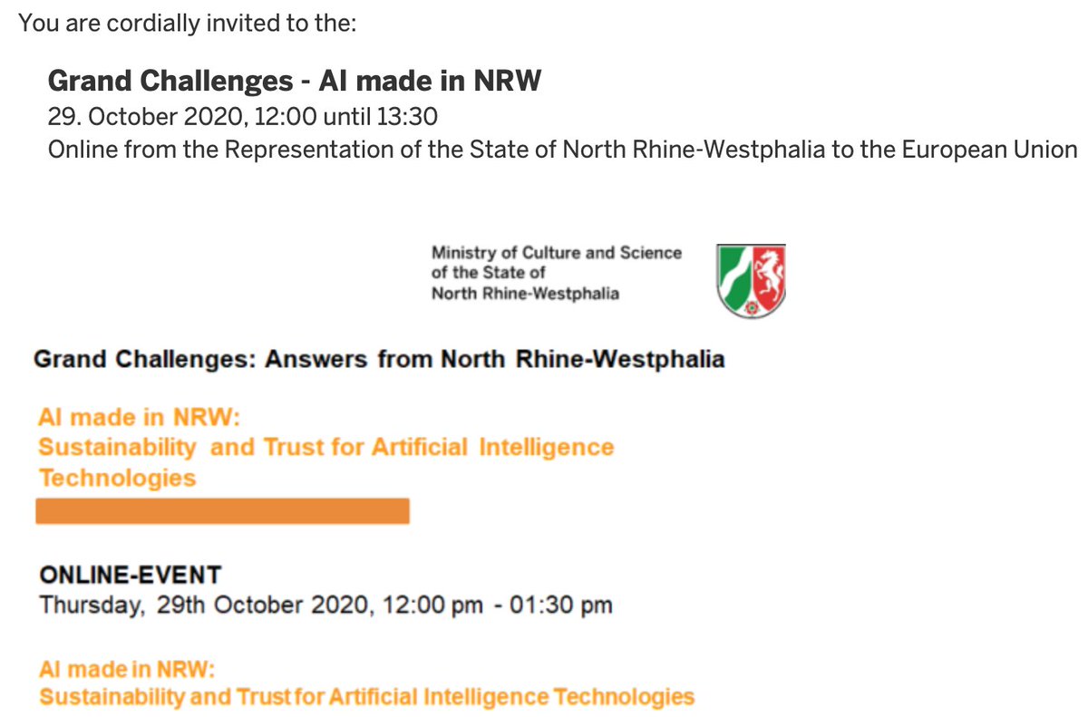 Keen on #sustainability and #trust for #AI? Tune in tomorrow, Oct.29th @12pm! Barbara Hammer is going to talk about our work in the field at the grand-challenges event of the #NRW-representation to the #EU.

➡️Info:
bruessel.veranstaltungen.land.nrw/event.php?vnr=…

➡️Tune in live: youtube.com/channel/UCrq9m…