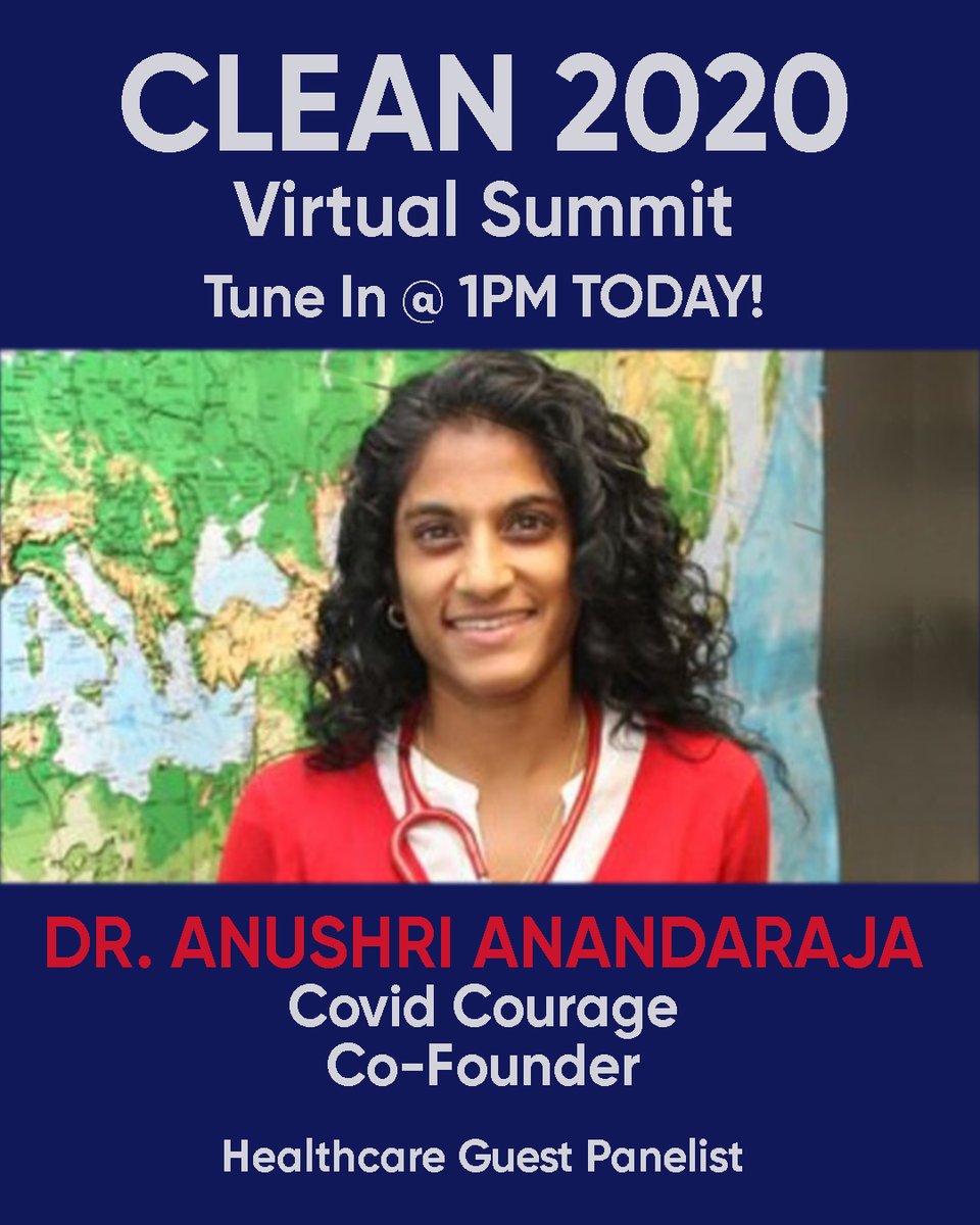 CovidCourage's tweet photo. Join our co-founder, Dr. Anushri Anandaraja, TODAY @ 1pm as guest healthcare panelist for Clean 2020 Virtual Summit! Thank you Clean 2020 team, innovation starts HERE &amp; NOW, REAL discussion &amp; REAL change! #FundTheFrontlinesNYC #PPE #Covid19
https://t.co/iDibcU4MdB https://t.co/2NPnJ4SLmQ