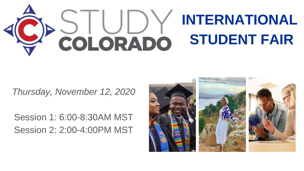 CUDenverIntlAdm's tweet photo. Join us for the #StudyColorado International Student Fair to learn about living & studying in Colorado. Meet reps from English language schools, community colleges, & 4-year institutions the visa process, 2+2 model, student experiences, etc! Register: https://t.co/EDFxoy4CTL https://t.co/BV3zeEY1Pd