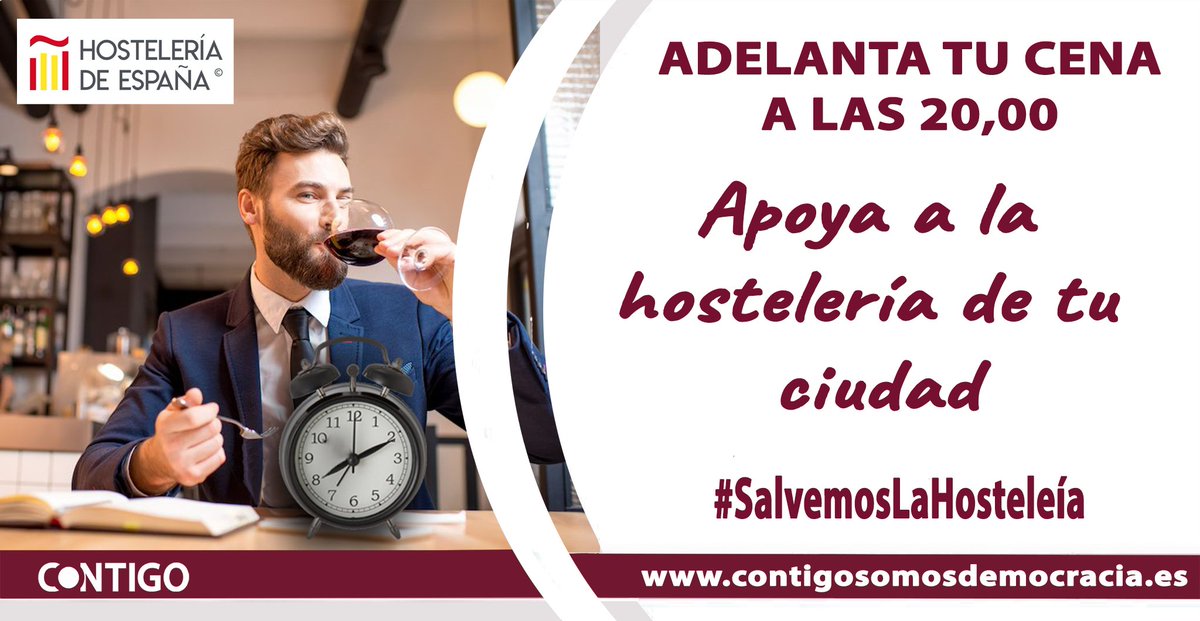 ContigoSD's tweet photo. Desde CONTIGO queremos seguir apoyando a la @CEHEhosteleria en estos momentos tan duros para ellos, y nos unimos a la campaña #AdelantaTuCena para que no te pille a ti y a los trabajadores el toque de queda.
#SalvemosLaHostelería #ContigoSí #NoSeasCenicienta https://t.co/zNse150hal
