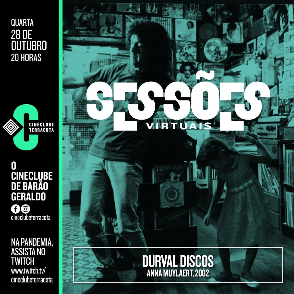 crievivaseja's tweet photo. Para finalizar as Sessões Virtuais do mês de outubro, separamos uma maravilha do cinema nacional: “Durval Discos” (2002), filme que marca a estreia da diretora Ana Muylaert.
📍 https://t.co/Mhbq53VOuZ
#terracotacoworking #cineclube #cinemavirtual #coworkingbrasil https://t.co/IluGXlPlqh