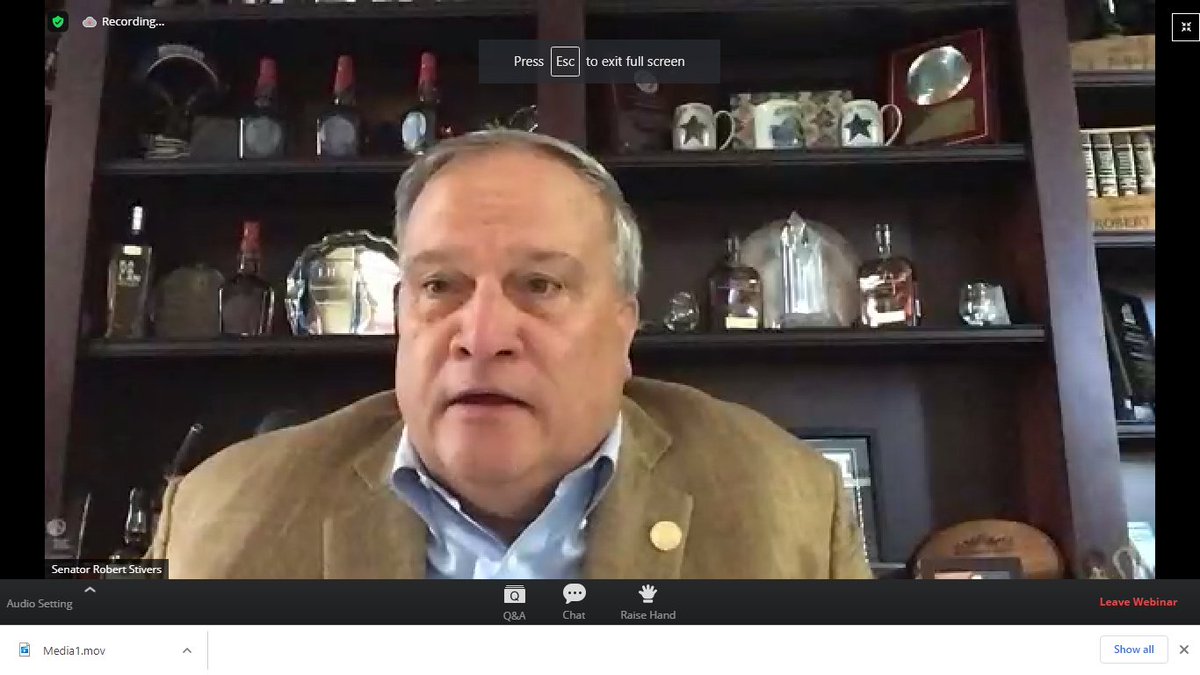 KyChamber's tweet photo. Thank you @kysenatepres Robert Stivers for speaking to the 2020 Recovery Conference! President Stivers is talking about the importance of jobs in recovery and highlights legislative victories and priorities the General Assembly has worked on with the Kentucky Chamber. #kycomeback https://t.co/YgrJDk5yDE