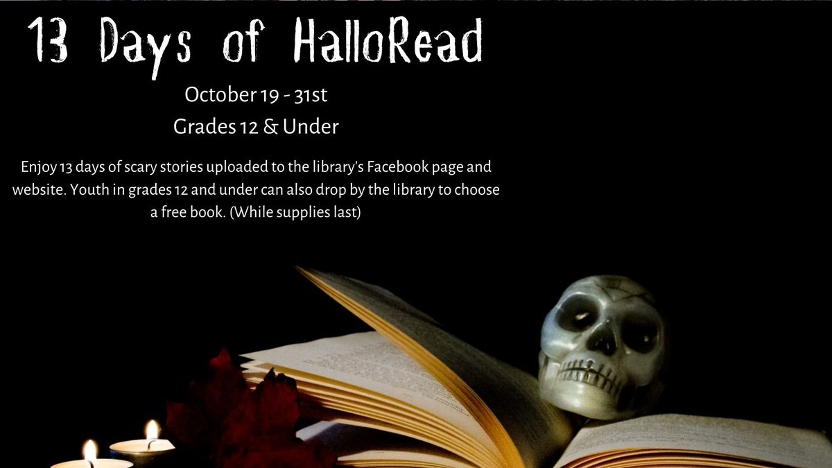 ColliervilleLib's tweet photo. Thirteen Days of HalloRead is happening at the Library...spooky stories for you to hear from our own Miss Julia! Also, Kids drop by the Library for a free book, while supplies last! https://t.co/AF9udt3cyq https://t.co/W86RFWrcHF