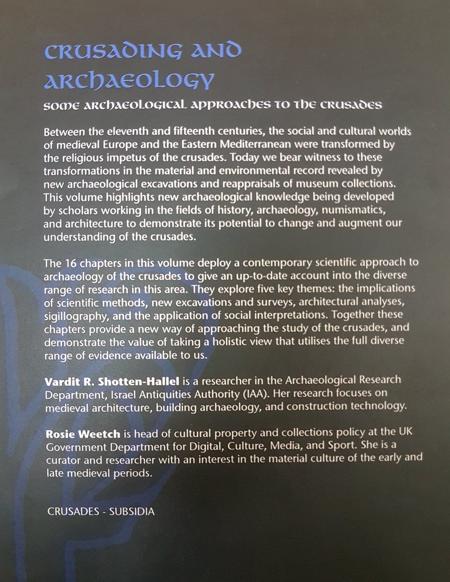 rosieweetch's tweet photo. Some joyful unexpected post today. The 14th Crusades Subsidia volume featuring new work on the #archaeology of the #crusades, including some presented at the 2016 @latineast conference. My co-editor, Vardit, deserves all the credit! And thanks to all our wonderful contributors https://t.co/NsD2VmMU23