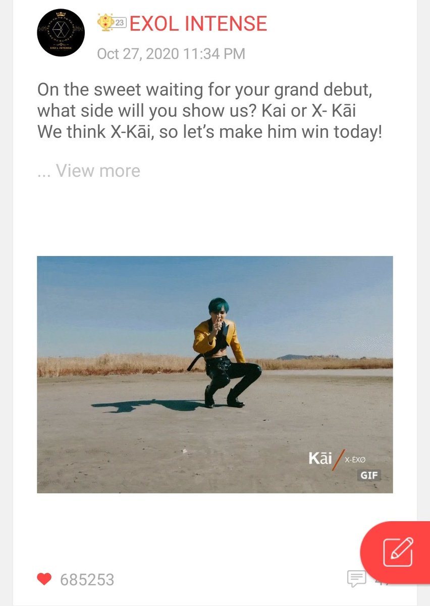 EXOVotingSquad's tweet photo. Battle EXOPlanet:
1st X-KAI: 685K
2nd KAI: 77K
Its a clean win for X-KAI!!
#AAA_EXODEUX https://t.co/Pt0vDC2jm9