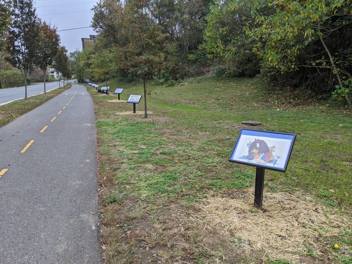 AaronFrankPlan's tweet photo. Saw this edu/art installation along a well used greenway in Fredericksburg, Va. Couldn't be a better time for interactive education. Very cool! #fxbg #apa #apava https://t.co/7zrizoKpuo