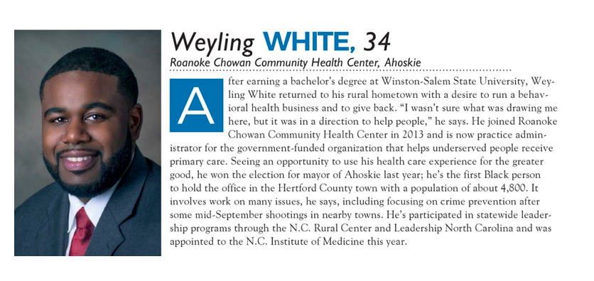 LeadershipNC's tweet photo. We always enjoy seeing our #LNCAlumni in the news!  Congrats to @weywhiteNC, selected as a @BusinessNC  2020 Trailblazer, and an alumnus of #LNCXXVI #LNCAlumniNews #inform #engage #lead

https://t.co/SmT4YJG803 https://t.co/TQci791NIi