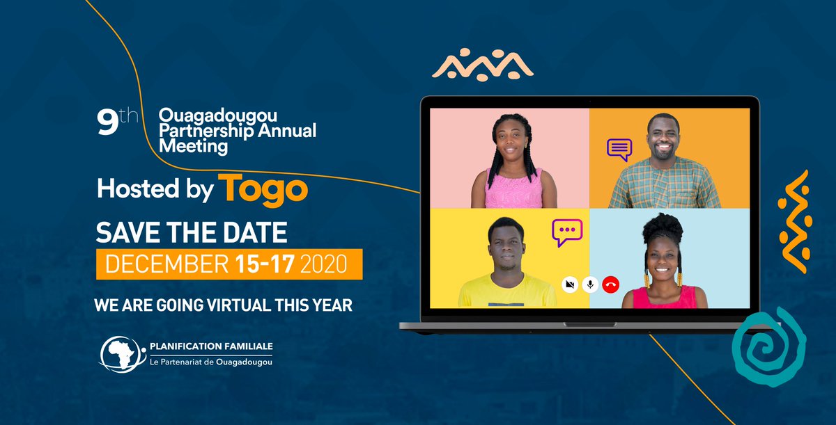 POuagaPF's tweet photo. From December 15 to 17, 2020, the 9th Annual Meeting of the Ouagadougou Partnership will take place. Due to the Coronavirus pandemic, it will be virtual this year. We will get back to you very soon with more details.
#POApres2020 #RAPO2020 #SaveTeDate https://t.co/SzfPEIgaK8