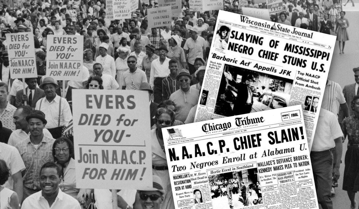 Medgar Evers' assassination just after Kennedy's Civil Rights speech shocked the nation. It crystallized the choice between right and wrong. Organizers rallied.One year later, on what would have been Evers' 39th birthday, President Johnson signed the Civil Rights Act of 1964.