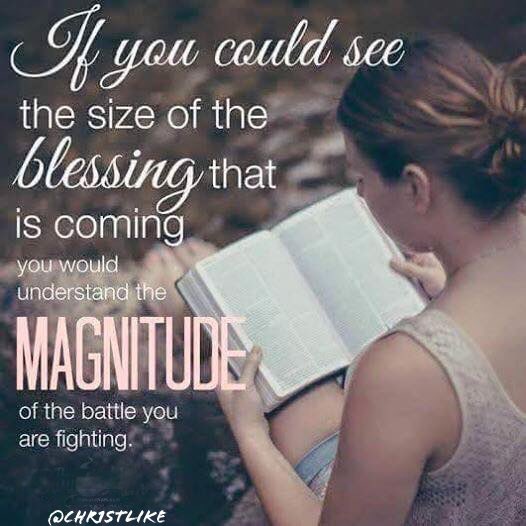 Chr1stlike's tweet image. If you could see the size of the #blessing that is coming, you would understand the magnitude of the battle you are fighting.

#WednesdayWisdom