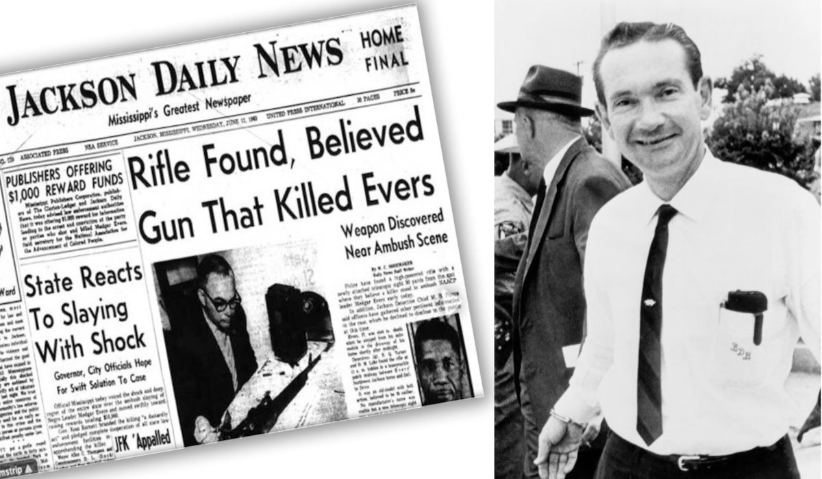 Medgar Evers' murderer was local Klansman named Byron De La Beckwith.Two all-white juries specially picked by Mississippi state government failed to find him guilty–despite his fingerprints on the murder weapon. He went on living his life a freer man than his victim ever did.