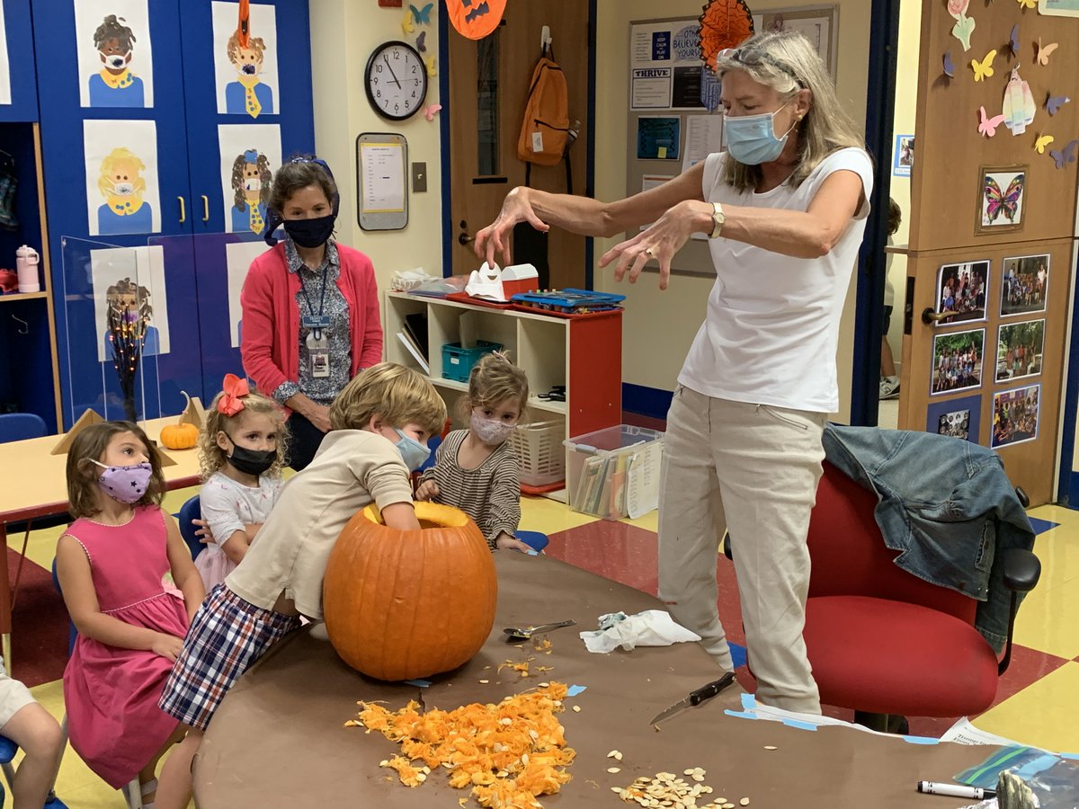 Oooh, the spooks are coming out in the Butterfly classroom as we carve our pumpkin to change it into a  jack 'o lantern. #trinitylearns