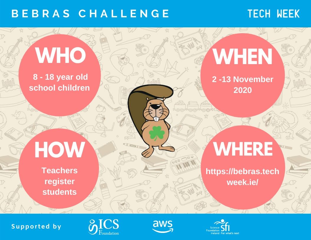 TechWeekIRL's tweet image. Bebras Computational Thinking Challenge will go live 2nd Nov for 2 weeks. A fun activity for teachers to promote computational thinking, suited for all abilities! This year the challenge can be taken at 🏡Find out more: bebras.techweek.ie