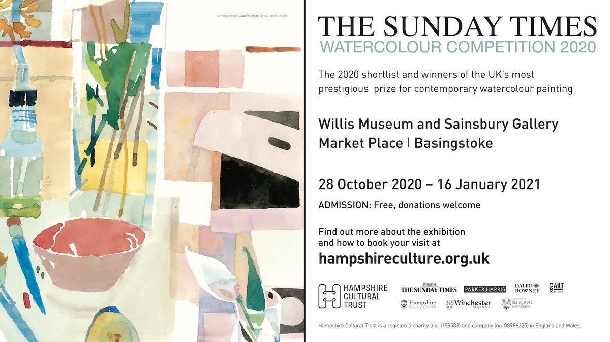 The Sunday Times Watercolour Competition is now open at @WillisHCT @HantsCulture!

Discover the shortlist selected by a panel including artist Ishbel Myerscough and Louis Wise, critic for @thesundaytimes.

Follow <a href="/ParkerHarrisCo/">Parker Harris</a> for more updates.

hampshireculture.org.uk/event/sunday-t…