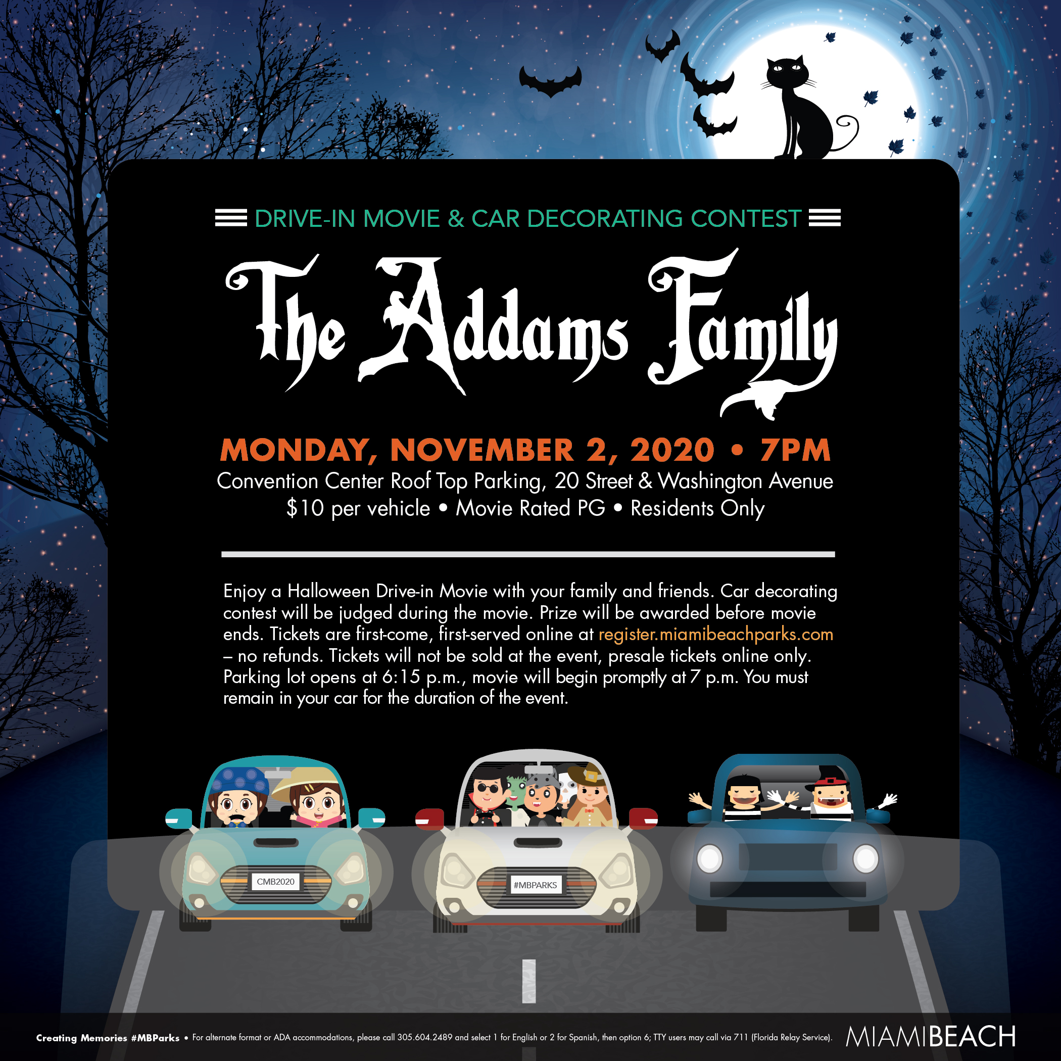 City Of Miami Beach Feeling Spooky Join Mbparks For Halloween Events Drive Thru Trick Or Treat Sat 10 31 Drive In Movie At Themiamibeachcc Roof Top 11 2 Rescheduled Event Previously