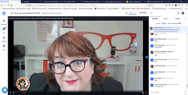 MLAoffice's tweet photo. So many genuinely useful tech tips and tools from our MLA 2020 Virtual morning keynote speaker and Your Nerdy Best Friend Beth Z! Such a great start to our conference as we chart this new course, together!! #newcourse #MLA20AC https://t.co/rfODa6aV0M