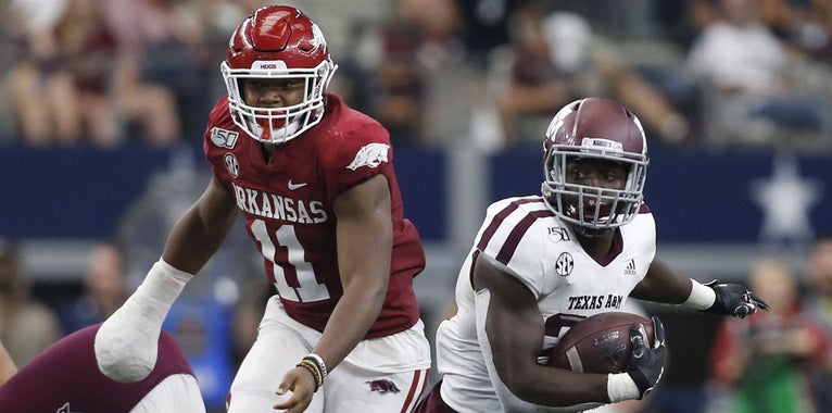 Tough matchup for Arkansas against Aggie rushing attack... Hogs will need their 'A-game' #wps #arkansas #razorbacks (FREE): https://t.co/dshlfWZk5O https://t.co/DbwVEG1gKH