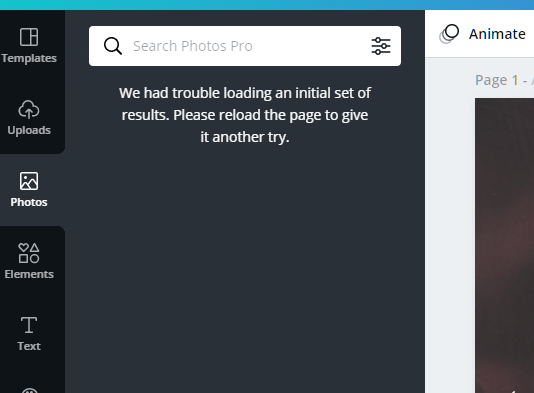 nickeyk's tweet photo. Anyone else getting this @canva error when viewing the pro photos and videos library?
#canvabug #canvapro #canvaerror https://t.co/XMr9mxeqTg