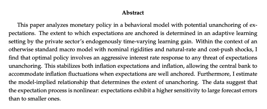 Laura GátiJMP: "Monetary Policy & Anchored Expectations: An Endogenous Gain Learning Model"Website:  https://sites.google.com/view/lauragati 
