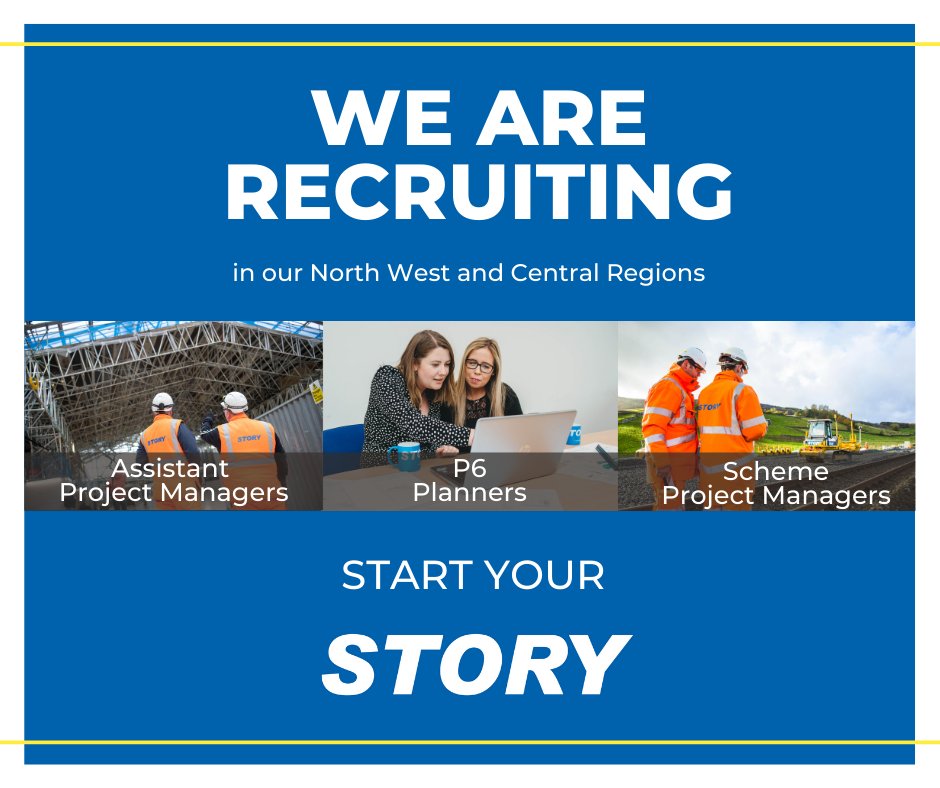 StoryContractng's tweet photo. 📣 We are recruiting in our North West and Central regions 📣

https://t.co/05Mc9eeTwc 👈 Click to find out more about joining our award-winning Rail division! https://t.co/tEFSUhh9am