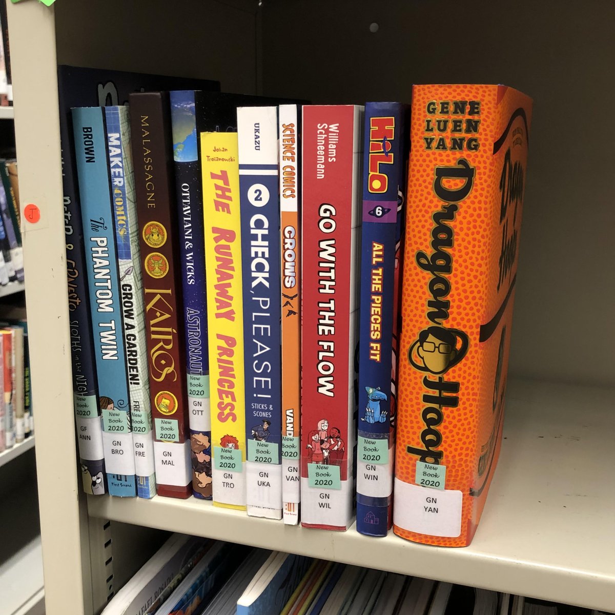CIPeik45's tweet photo. Look at all these new books! This week we added more picturebooks, YA, and graphic novels to our collection. You can schedule an appointment to visit the #CILibrary at https://t.co/lDlACwb2sE. Happy reading! #Peik45 https://t.co/KQMr5114S4