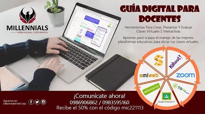 MillennialsCorp's tweet photo. ‼️GUÍA DIGITAL PARA DOCENTES‼️

✅ Adquiere ahora mismo tu guía digital
💻 Herramientas Para Crear, Presentar Y Evaluar Clases Virtuales E Interactivas

🟠 Convierte tus clases en la mejor experiencia para los estudiantes

✅Solicítala
📲 0983595160
https://t.co/97GMENgaY0 https://t.co/1wNYLQTlbJ