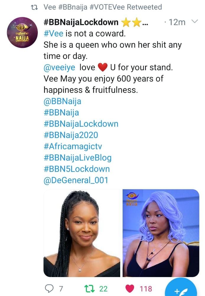 Icons appreciation tweets to Vee. It was such a beautiful day.Though some people were angry of the outcome, they thought she was going to cheer