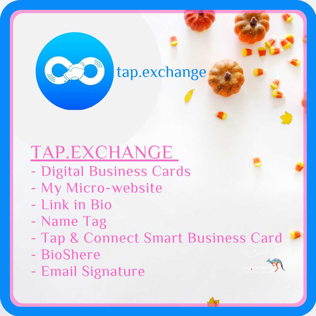 Tap.exchange 
- Digital Business Cards
- My Micro-website
- Link in Bio
- Name Tag
- Tap & Connect Smart Business Card
- BioShere
- Email Signature

#Tapexchange #DigitalBusinessCards
#business #covidready #businesscards #NetworkingTool #Meetup #SmartCards #LinkInBio